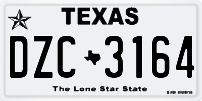 TX license plate DZC3164