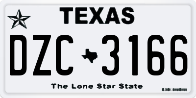 TX license plate DZC3166