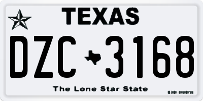 TX license plate DZC3168