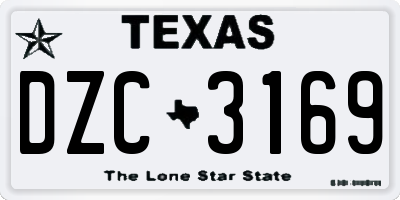 TX license plate DZC3169