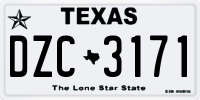 TX license plate DZC3171