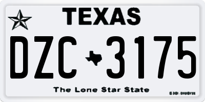 TX license plate DZC3175