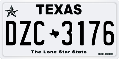 TX license plate DZC3176