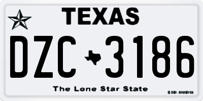 TX license plate DZC3186