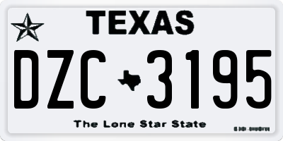 TX license plate DZC3195