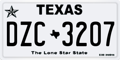 TX license plate DZC3207