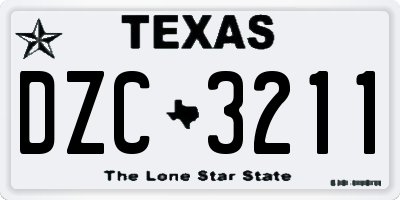 TX license plate DZC3211