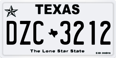 TX license plate DZC3212