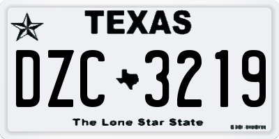 TX license plate DZC3219