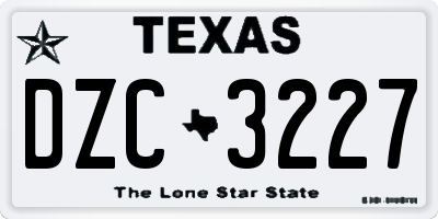 TX license plate DZC3227