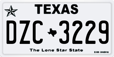 TX license plate DZC3229