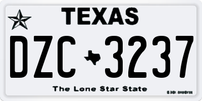 TX license plate DZC3237