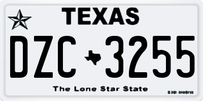 TX license plate DZC3255