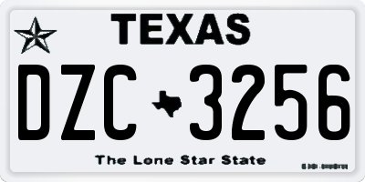 TX license plate DZC3256