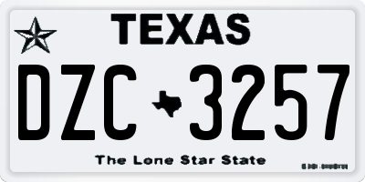 TX license plate DZC3257