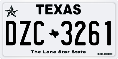TX license plate DZC3261