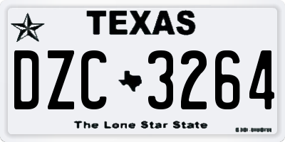 TX license plate DZC3264