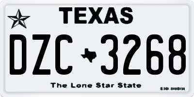 TX license plate DZC3268