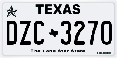 TX license plate DZC3270