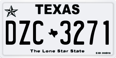 TX license plate DZC3271