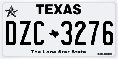 TX license plate DZC3276