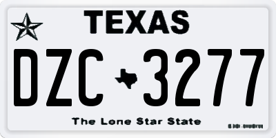 TX license plate DZC3277