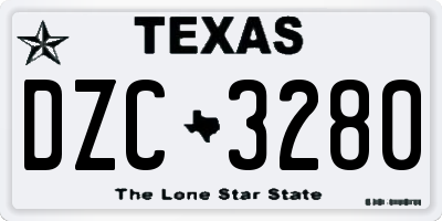 TX license plate DZC3280