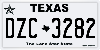 TX license plate DZC3282