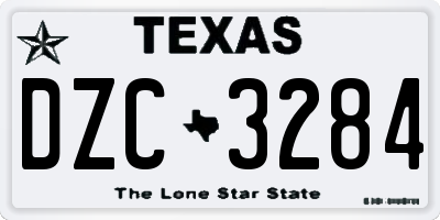 TX license plate DZC3284