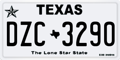 TX license plate DZC3290