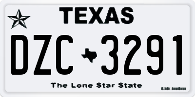 TX license plate DZC3291