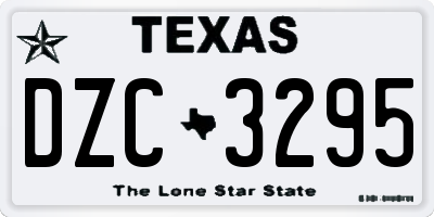 TX license plate DZC3295