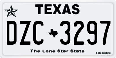 TX license plate DZC3297