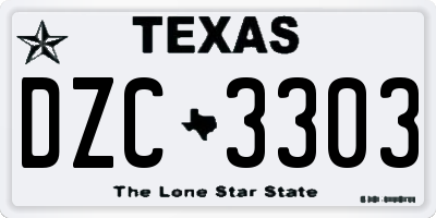 TX license plate DZC3303