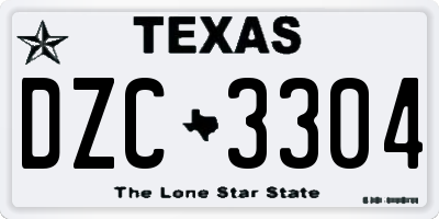 TX license plate DZC3304