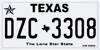 TX license plate DZC3308