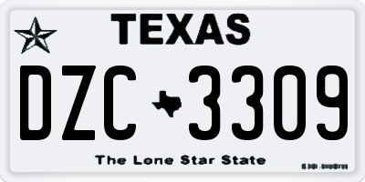 TX license plate DZC3309