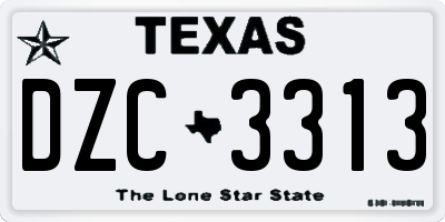 TX license plate DZC3313