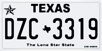 TX license plate DZC3319