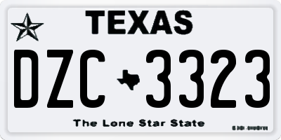 TX license plate DZC3323