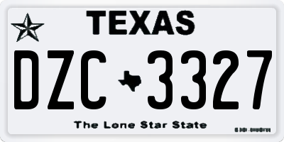 TX license plate DZC3327