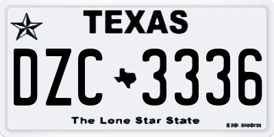 TX license plate DZC3336