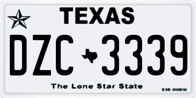 TX license plate DZC3339