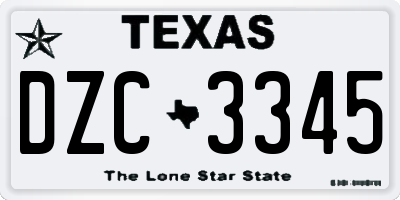 TX license plate DZC3345