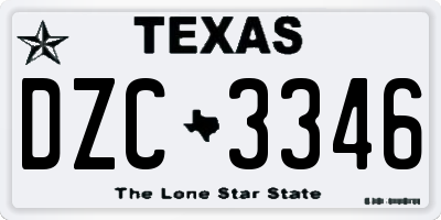 TX license plate DZC3346