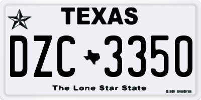 TX license plate DZC3350