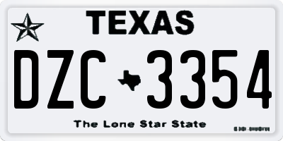 TX license plate DZC3354