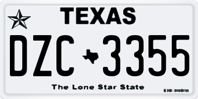 TX license plate DZC3355