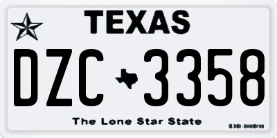 TX license plate DZC3358
