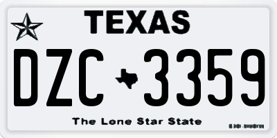 TX license plate DZC3359